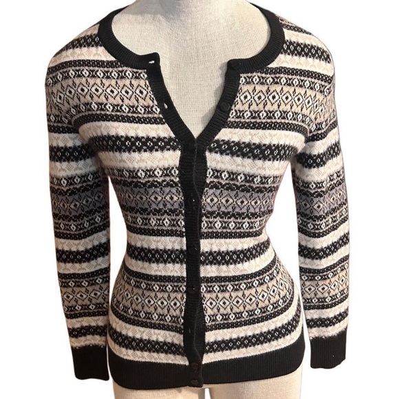 croft & barrow Sweaters - Croft & Barrow Black and White Cardigan Sweater